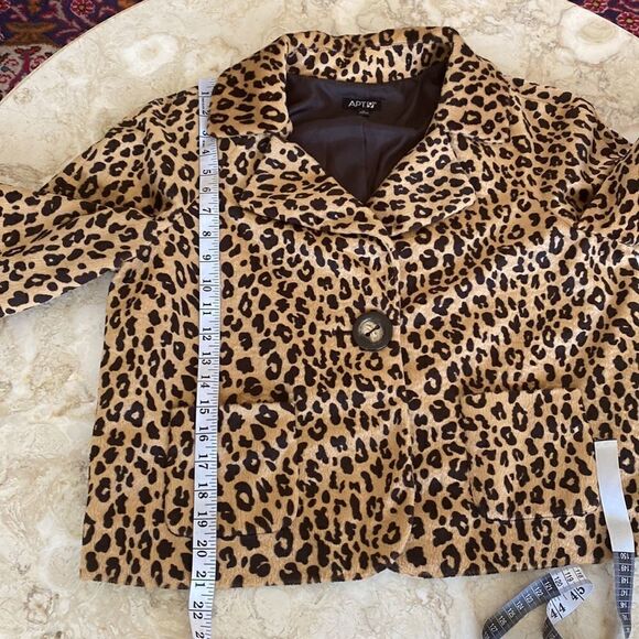 Apt.9 Leopard Print 50’s Style Teddy Jacket - Picture 14 of 16